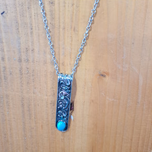 Silver Turquoise Pendent Necklace