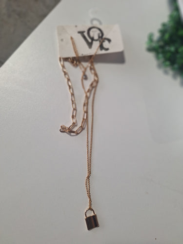 Gold Lock Necklace