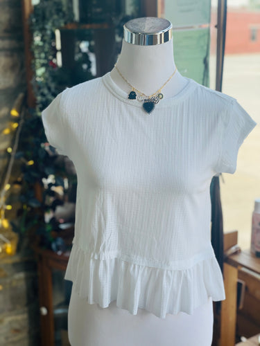 Pointelle flounce top